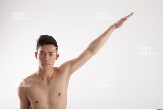 Arm Whole Body Man Animation references Asian Nude Casual Slim Studio photo references