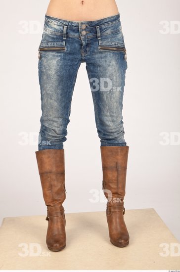 Leg Whole Body Woman Casual Jeans Slim Studio photo references