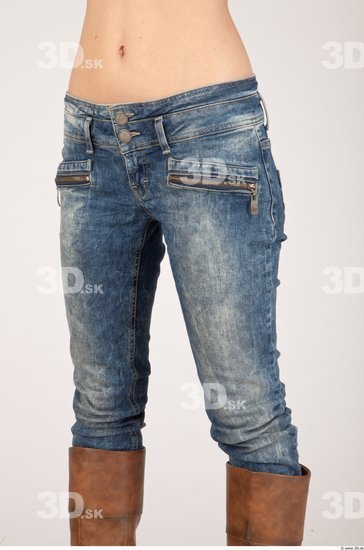 Thigh Whole Body Woman Casual Jeans Slim Studio photo references