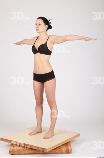 Whole Body Woman T poses Casual Underwear Slim Studio photo references