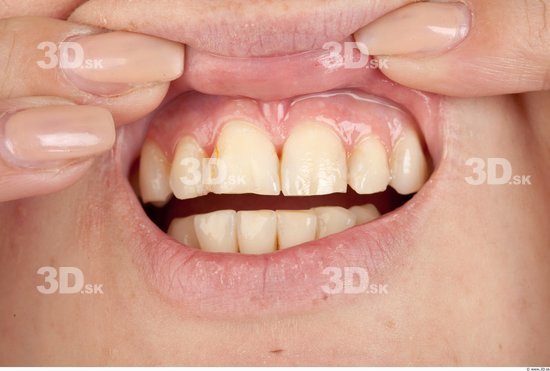 Whole Body Teeth Woman Casual Slim Studio photo references