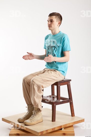 Whole Body Man Other White Casual Slim Male Studio Poses