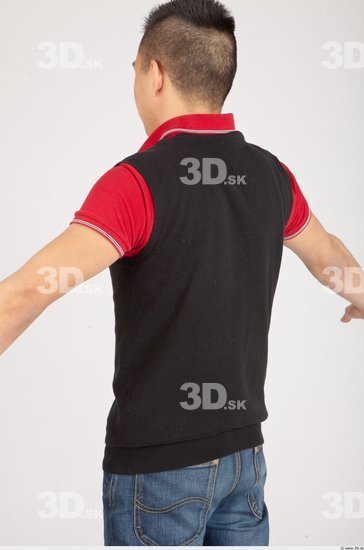 Upper Body Asian Casual Vest Slim Studio photo references