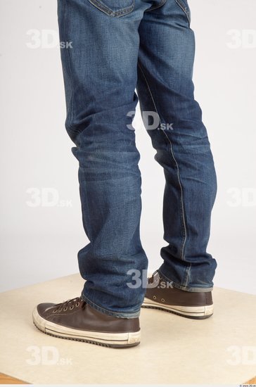 Calf Asian Casual Jeans Slim Studio photo references