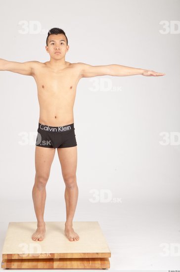 Whole Body T poses Asian Underwear Shorts Slim Studio photo references