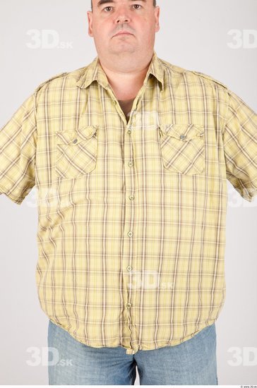 Upper Body Man Casual Shirt Overweight Studio photo references