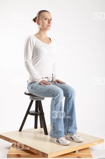 Whole Body Woman Artistic poses White Casual Slim