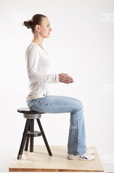 Whole Body Woman Artistic poses White Casual Slim