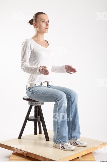 Whole Body Woman Artistic poses White Casual Slim