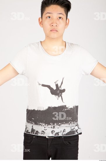 Upper Body Asian Casual Shirt T shirt Studio photo references