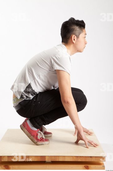 Whole Body Man Animation references Asian Casual Slim Studio photo references