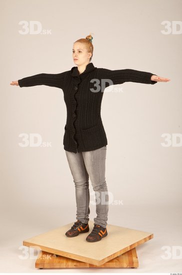 Whole Body Woman T poses Casual Slim Studio photo references