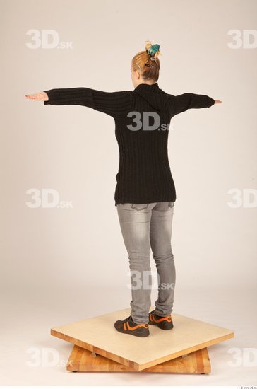 Whole Body Woman T poses Casual Slim Studio photo references