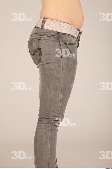 Thigh Woman Casual Trousers Slim Studio photo references