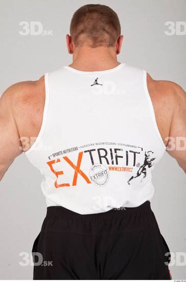 Upper Body Man White Sports Singlet Muscular