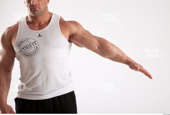 Arm Man Animation references White Sports Singlet Muscular