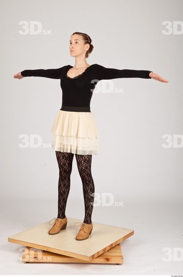 Whole Body Woman T poses Casual Slim Studio photo references