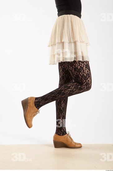 Leg Woman Animation references White Casual Skirt Slim