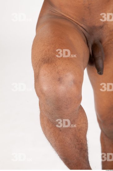 Knee Man Black Nude Athletic Studio photo references