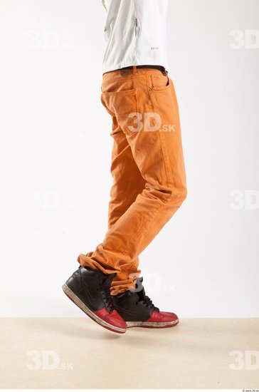 Leg Whole Body Man Animation references Black Casual Trousers Athletic Studio photo references