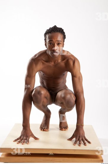 Whole Body Man Animation references Black Nude Casual Athletic Studio photo references
