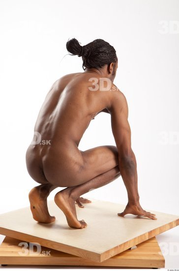 Whole Body Man Animation references Black Nude Casual Athletic Studio photo references