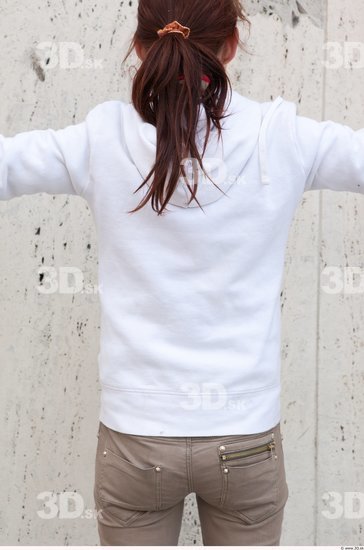 Upper Body Woman White Casual Sweater Average