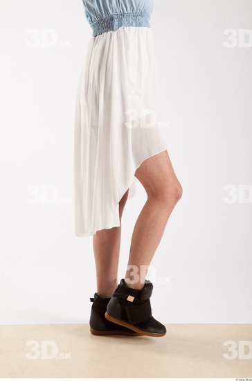 Leg Woman Animation references White Casual Dress Slim