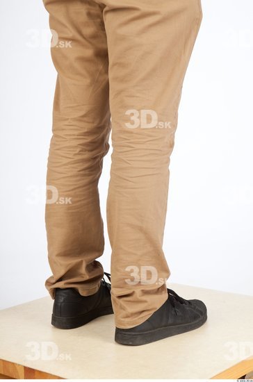 Calf Back Casual Trousers Slim Studio photo references