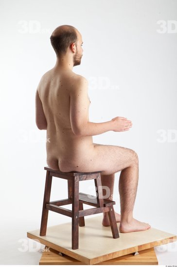 Whole Body Man Artistic poses White Nude Slim Bearded