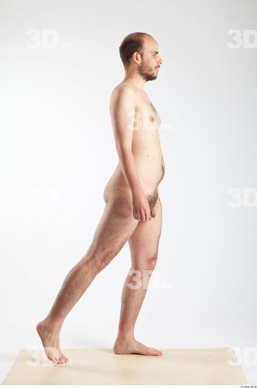 Whole Body Man Animation references White Nude Slim Bearded