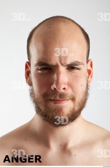 Head Emotions Man White Slim Bearded