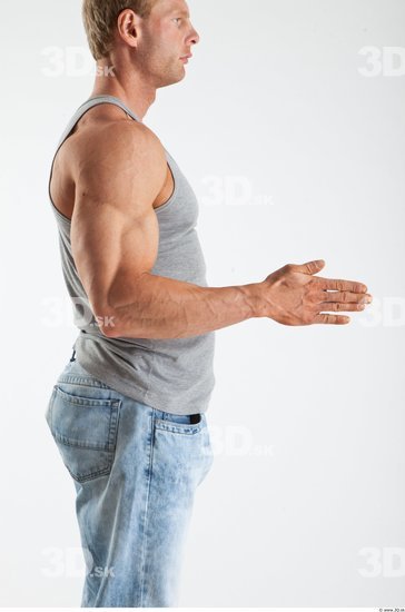 Arm Man Animation references White Casual Singlet Muscular