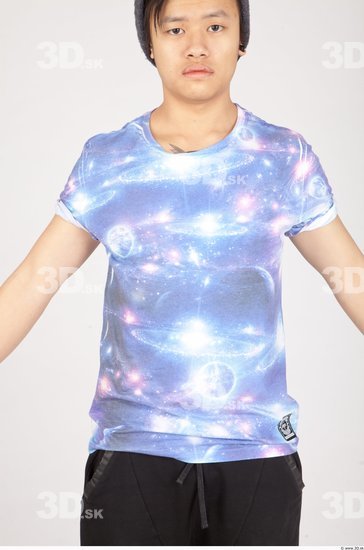 Upper Body Asian Casual Shirt T shirt Slim Studio photo references