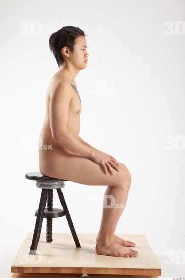 Whole Body Man Artistic poses Animation references Asian Nude Casual Slim Studio photo references