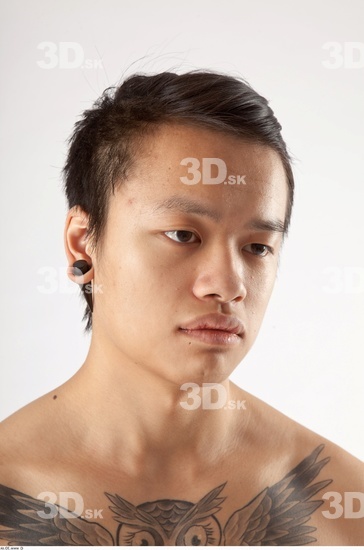 Head Man Animation references Asian Tattoo Slim Male Studio Poses
