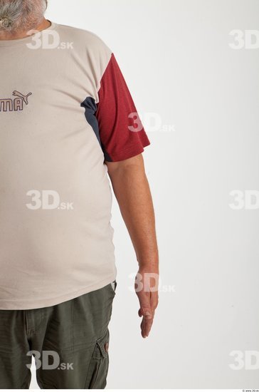 Arm Man Animation references White Casual T shirt Overweight Bearded