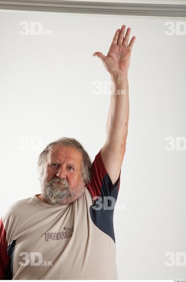 Arm Man Animation references White Casual T shirt Overweight Bearded