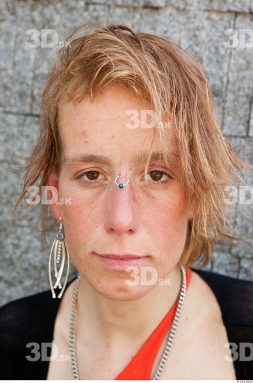 Head Woman White Piercing Casual Average