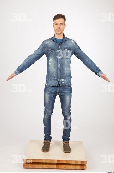 Whole Body Man Animation references Casual Jeans Slim Studio photo references