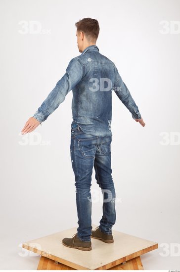 Whole Body Man Animation references Casual Jeans Slim Studio photo references