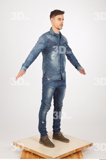 Whole Body Man Animation references Casual Jeans Slim Studio photo references