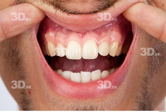 Teeth Man Slim Bearded Studio photo references