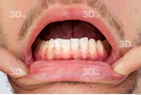 Teeth Man Slim Bearded Studio photo references