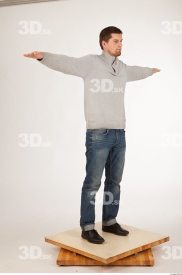 Whole Body Man T poses Casual Studio photo references