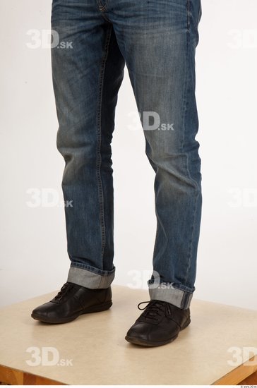 Calf Man Casual Jeans Studio photo references