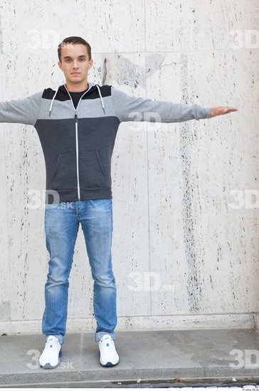 Whole Body Man T poses Casual Average Street photo references