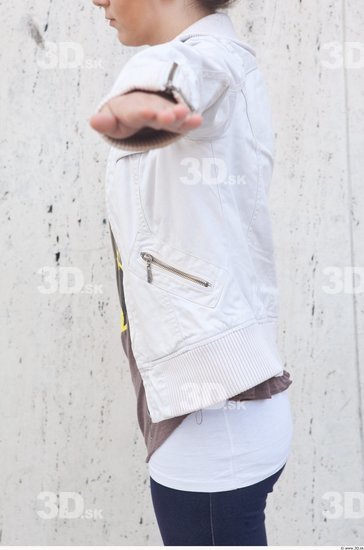 Upper Body Woman White Casual Jacket Average