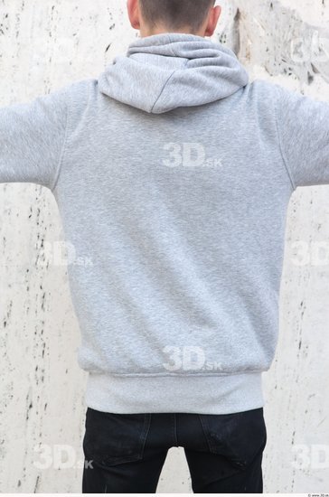 Upper Body Man White Casual Sweater Average