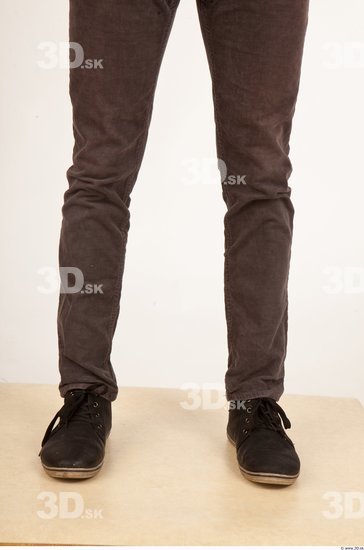 Calf Man Casual Trousers Slim Studio photo references